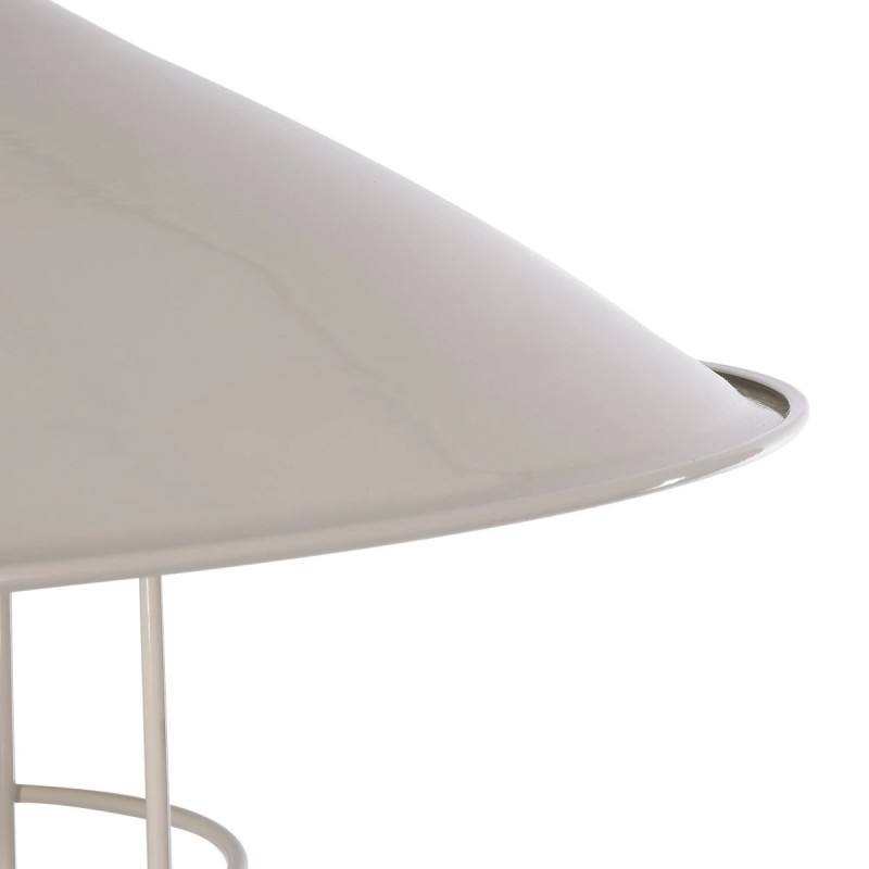 GloboStar® TULUB 203-0010 Vintage Κρεμαστό Φωτιστικό Καμπάνα Μονόφωτο 1 x E27 IP20 Λευκό Μέταλλο με Μπεζ Σχοινί - Μ33 x Π33 x Υ30cm