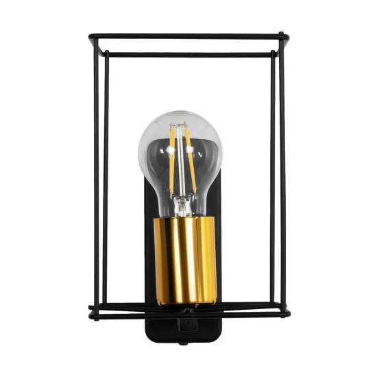 GloboStar® CYRA 203-0012 Μοντέρνο Επιτοίχιο Φωτιστικό Απλίκα Μονόφωτο 1 x E27 IP20 Μαύρο & Χρυσό Μέταλλο - Μ14 x Π21 x Υ22cm GloboStar® CYRA 203-0012 Μοντέρνο Επιτοίχιο Φωτιστικό Απλίκα Μονόφωτο 1 x E27 IP20 Μαύρο & Χρυσό Μέταλλο - Μ21 x Π21 x Υ19cm