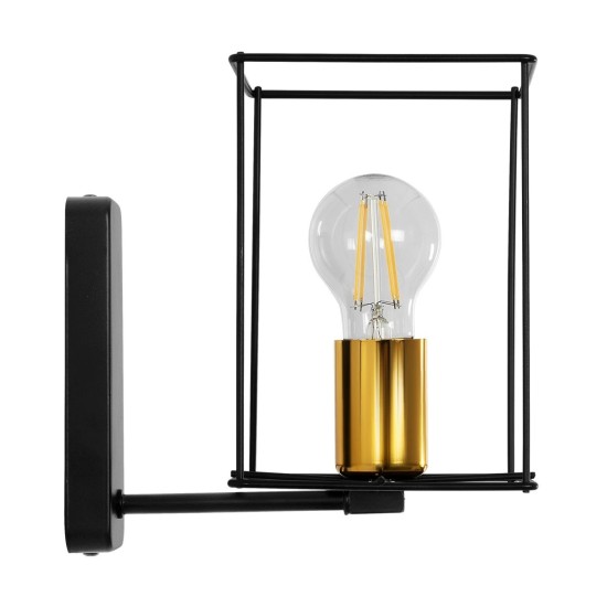 GloboStar® CYRA 203-0012 Μοντέρνο Επιτοίχιο Φωτιστικό Απλίκα Μονόφωτο 1 x E27 IP20 Μαύρο & Χρυσό Μέταλλο - Μ14 x Π21 x Υ22cm GloboStar® CYRA 203-0012 Μοντέρνο Επιτοίχιο Φωτιστικό Απλίκα Μονόφωτο 1 x E27 IP20 Μαύρο & Χρυσό Μέταλλο - Μ21 x Π21 x Υ19cm