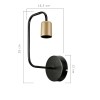GloboStar® JUNO 203-0013 Μοντέρνο Επιτοίχιο Φωτιστικό Απλίκα Μονόφωτο 1 x E27 IP20 Μαύρο & Χρυσό Μέταλλο - Μ18.5 x Π18.5 x Υ28cm