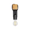 GloboStar® XYLO 203-0014 Μοντέρνο Επιτοίχιο Φωτιστικό Απλίκα Μονόφωτο 1 x E27 IP20 Μαύρο Μέταλλο με Μπεζ Ξύλο - Μ18 x Π18 x Υ19cm