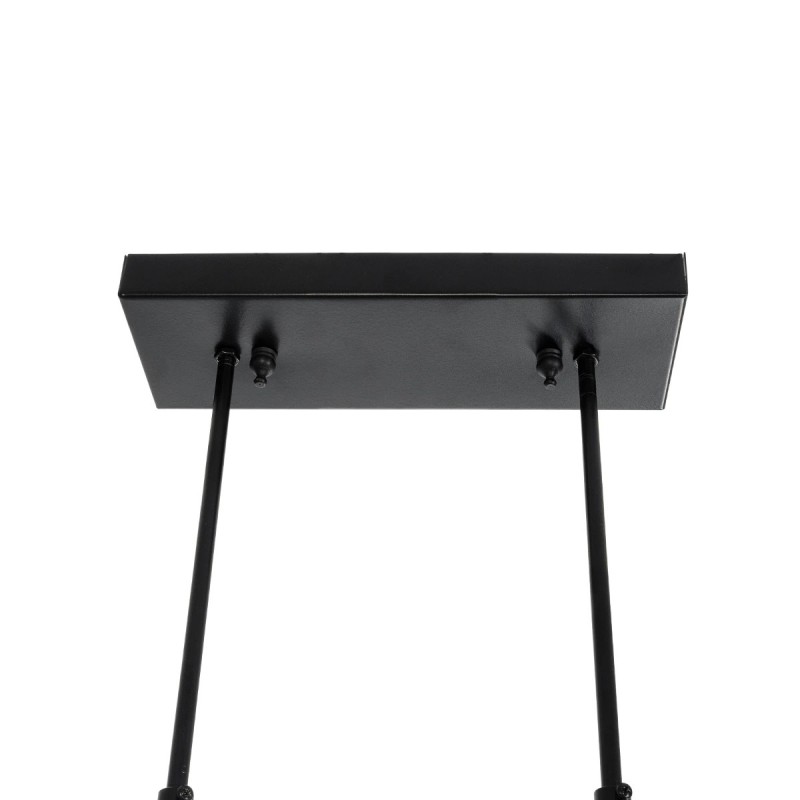 GloboStar® LATTICE 203-0016 Μοντέρνο Κρεμαστό Φωτιστικό Ράγα Πολύφωτο 6 x E27 IP20 Μαύρο & Μπρούτζινο Μέταλλο με Mελί Γυαλί - Μ120 x Π15 x Υ32cm