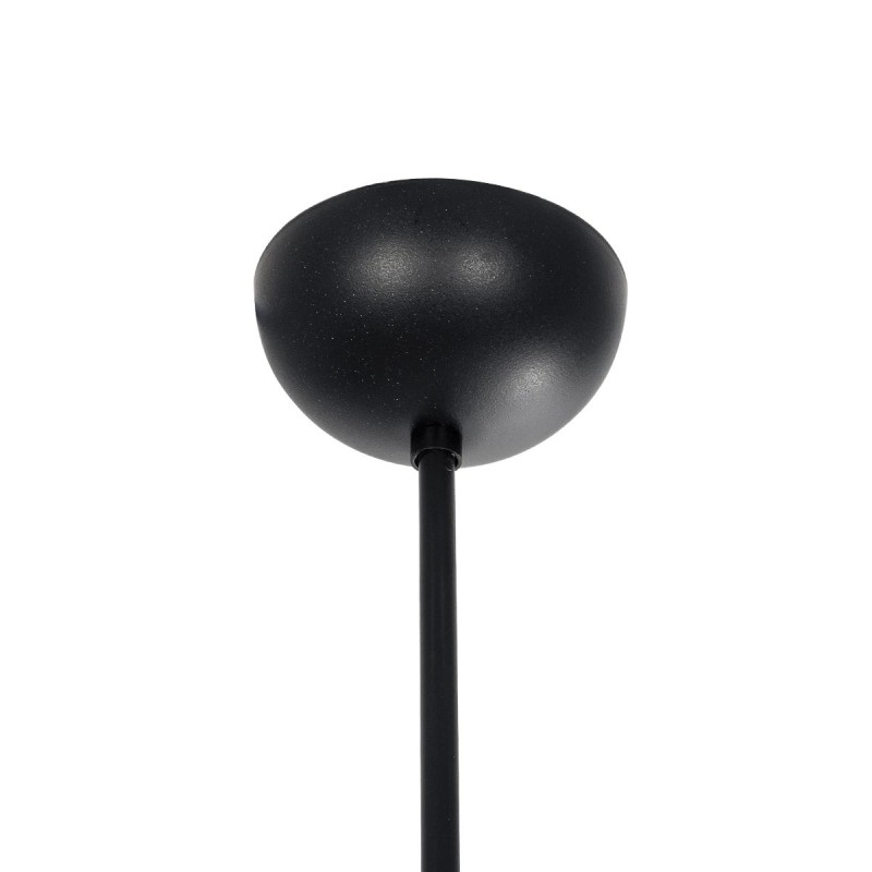 GloboStar® LATTICE 203-0017 Μοντέρνο Κρεμαστό Φωτιστικό Ράγα Πολύφωτο 6 x E27 IP20 Μαύρο & Μπρούτζινο Μέταλλο με Mελί Γυαλί - Μ120 x Π32 x Υ32cm