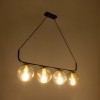 GloboStar® LATTICE 203-0018 Μοντέρνο Κρεμαστό Φωτιστικό Ράγα Πολύφωτο 4 x E27 IP20 Μαύρο & Μπρούτζινο Μέταλλο με Mελί Γυαλί - Μ78 x Π15 x Υ81cm