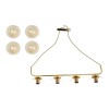 GloboStar® LATTICE 203-0019 Μοντέρνο Κρεμαστό Φωτιστικό Ράγα Πολύφωτο 4 x E27 IP20 Χρυσό Μέταλλο με Mελί Γυαλί - Μ78 x Π15 x Υ81cm