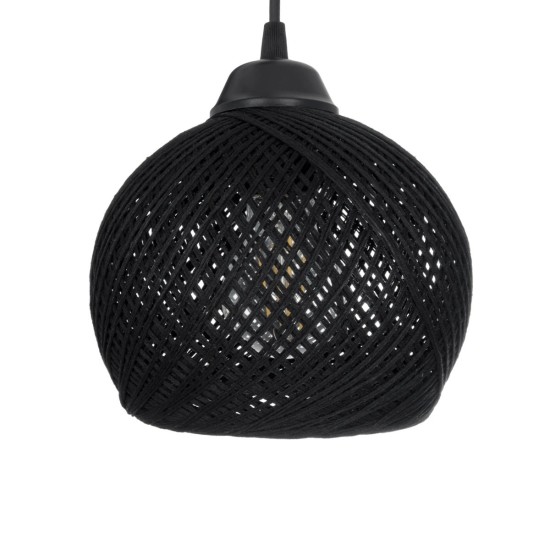 GloboStar® YASAM 203-0022 Vintage Κρεμαστό Φωτιστικό Πλέγμα Τρίφωτο 3 x E27 IP20 Μαύρο Ρατάν - Μ42 x Π42 x Υ54cm GloboStar® YASAM 203-0022 Vintage Κρεμαστό Φωτιστικό Πλέγμα Τρίφωτο 3 x E27 IP20 Μαύρο Ρατάν - Μ42 x Π42 x Υ54cm