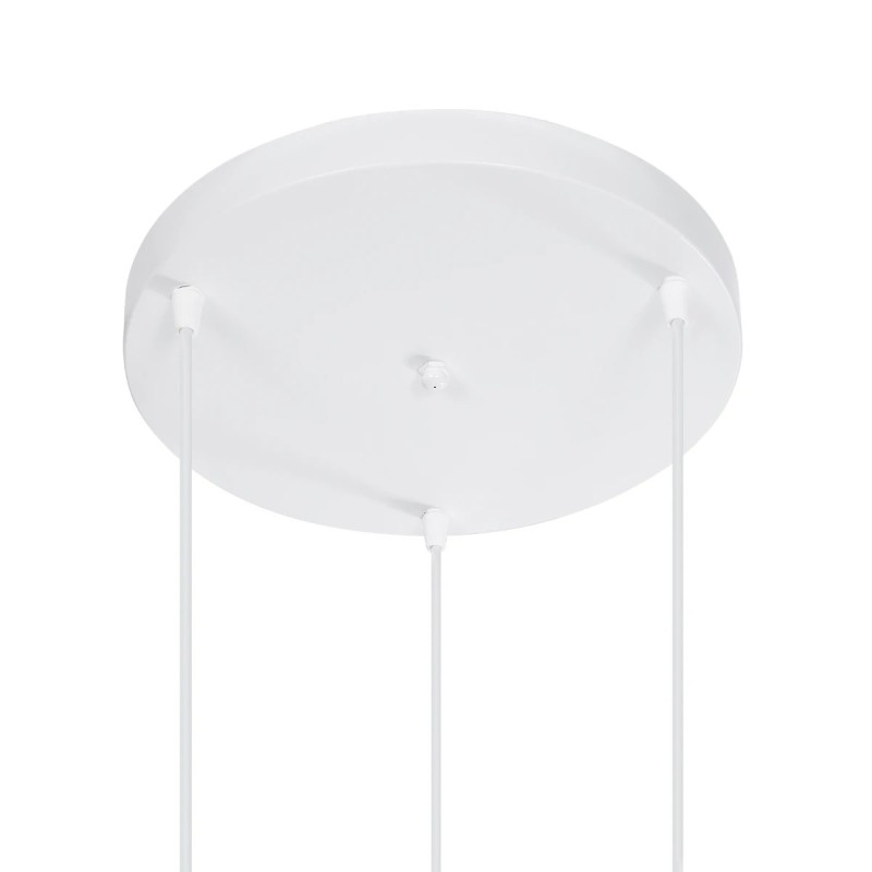 GloboStar® YASAM 203-0023 Vintage Κρεμαστό Φωτιστικό Πλέγμα Τρίφωτο 3 x E27 IP20 Λευκό Ρατάν - Μ42 x Π42 x Υ54cm