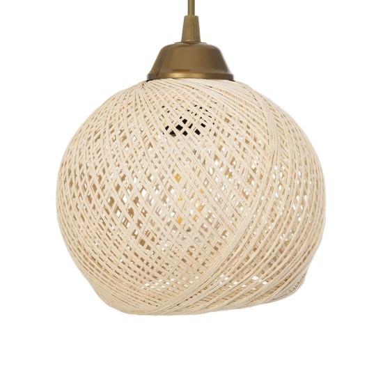 GloboStar® YASAM 203-0024 Vintage Κρεμαστό Φωτιστικό Πλέγμα Τρίφωτο 3 x E27 IP20 Μπεζ Ρατάν - Μ42 x Π42 x Υ54cm GloboStar® YASAM 203-0024 Vintage Κρεμαστό Φωτιστικό Πλέγμα Τρίφωτο 3 x E27 IP20 Μπεζ Ρατάν - Μ42 x Π42 x Υ54cm