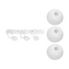 GloboStar® YASAM 203-0027 Vintage Κρεμαστό Φωτιστικό Ράγα Τρίφωτο 3 x E27 IP20 Λευκό Ρατάν - Μ45 x Π18 x Υ30cm