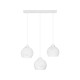GloboStar® YASAM 203-0027 Vintage Κρεμαστό Φωτιστικό Ράγα Τρίφωτο 3 x E27 IP20 Λευκό Ρατάν - Μ45 x Π18 x Υ30cm