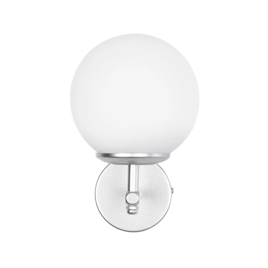 GloboStar® DALPH 203-0031 Vintage Επιτοίχιο Φωτιστικό Απλίκα Μονόφωτο 1 x E27 IP20 Ασημί Μέταλλο με Λευκό Γυαλί - M18 x Π15 x Υ23cm GloboStar® DALPH 203-0031 Vintage Επιτοίχιο Φωτιστικό Απλίκα Μονόφωτο 1 x E27 IP20 Ασημί Μέταλλο με Λευκό Γυαλί - M18 x Π15 x Υ23cm