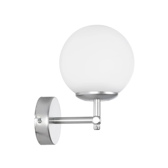 GloboStar® DALPH 203-0031 Vintage Επιτοίχιο Φωτιστικό Απλίκα Μονόφωτο 1 x E27 IP20 Ασημί Μέταλλο με Λευκό Γυαλί - M18 x Π15 x Υ23cm GloboStar® DALPH 203-0031 Vintage Επιτοίχιο Φωτιστικό Απλίκα Μονόφωτο 1 x E27 IP20 Ασημί Μέταλλο με Λευκό Γυαλί - M18 x Π15 x Υ23cm