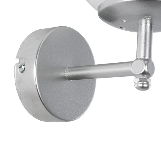 GloboStar® DALPH 203-0031 Vintage Επιτοίχιο Φωτιστικό Απλίκα Μονόφωτο 1 x E27 IP20 Ασημί Μέταλλο με Λευκό Γυαλί - M18 x Π15 x Υ23cm GloboStar® DALPH 203-0031 Vintage Επιτοίχιο Φωτιστικό Απλίκα Μονόφωτο 1 x E27 IP20 Ασημί Μέταλλο με Λευκό Γυαλί - M18 x Π15 x Υ23cm