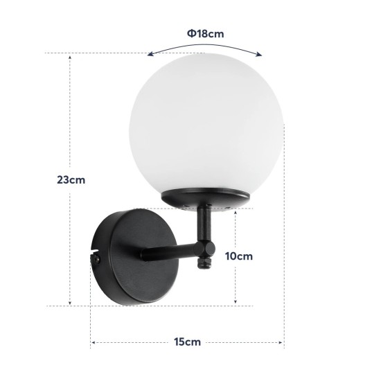GloboStar® DALPH 203-0031 Vintage Επιτοίχιο Φωτιστικό Απλίκα Μονόφωτο 1 x E27 IP20 Ασημί Μέταλλο με Λευκό Γυαλί - M18 x Π15 x Υ23cm GloboStar® DALPH 203-0031 Vintage Επιτοίχιο Φωτιστικό Απλίκα Μονόφωτο 1 x E27 IP20 Ασημί Μέταλλο με Λευκό Γυαλί - M18 x Π15 x Υ23cm