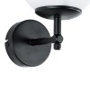 GloboStar® DALPH 203-0032 Vintage Επιτοίχιο Φωτιστικό Απλίκα Μονόφωτο 1 x E27 IP20 Μαύρο Μέταλλο με Λευκό Γυαλί - M18 x Π15 x Υ23cm