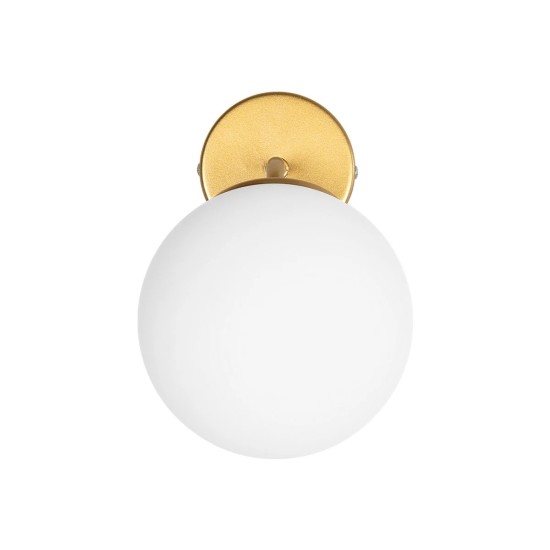 GloboStar® DALPH 203-0033 Vintage Επιτοίχιο Φωτιστικό Απλίκα Μονόφωτο 1 x E27 IP20 Χρυσό Μέταλλο με Λευκό Γυαλί - M15 x Π18 x Υ22.5cm GloboStar® DALPH 203-0033 Vintage Επιτοίχιο Φωτιστικό Απλίκα Μονόφωτο 1 x E27 IP20 Χρυσό Μέταλλο με Λευκό Γυαλί - M15 x Π18 x Υ22.5cm