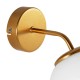 GloboStar® DALPH 203-0033 Vintage Επιτοίχιο Φωτιστικό Απλίκα Μονόφωτο 1 x E27 IP20 Χρυσό Μέταλλο με Λευκό Γυαλί - M15 x Π18 x Υ22.5cm GloboStar® DALPH 203-0033 Vintage Επιτοίχιο Φωτιστικό Απλίκα Μονόφωτο 1 x E27 IP20 Χρυσό Μέταλλο με Λευκό Γυαλί - M15 x Π18 x Υ22.5cm