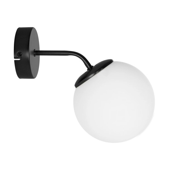 GloboStar® DALPH 203-0034 Vintage Επιτοίχιο Φωτιστικό Απλίκα Μονόφωτο 1 x E27 IP20 Μαύρο Μέταλλο με Λευκό Γυαλί - M15 x Π25 x Υ22cm GloboStar® DALPH 203-0034 Vintage Επιτοίχιο Φωτιστικό Απλίκα Μονόφωτο 1 x E27 IP20 Μαύρο Μέταλλο με Λευκό Γυαλί - M15 x Π18 x Υ22.5cm