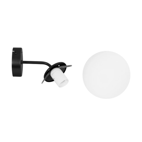 GloboStar® DALPH 203-0034 Vintage Επιτοίχιο Φωτιστικό Απλίκα Μονόφωτο 1 x E27 IP20 Μαύρο Μέταλλο με Λευκό Γυαλί - M15 x Π25 x Υ22cm GloboStar® DALPH 203-0034 Vintage Επιτοίχιο Φωτιστικό Απλίκα Μονόφωτο 1 x E27 IP20 Μαύρο Μέταλλο με Λευκό Γυαλί - M15 x Π18 x Υ22.5cm
