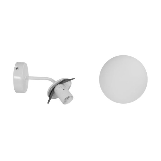 GloboStar® DALPH 203-0035 Vintage Επιτοίχιο Φωτιστικό Απλίκα Μονόφωτο 1 x E27 IP20 Λευκό Μέταλλο με Λευκό Γυαλί - M15 x Π25x Υ22cm GloboStar® DALPH 203-0035 Vintage Επιτοίχιο Φωτιστικό Απλίκα Μονόφωτο 1 x E27 IP20 Λευκό Μέταλλο με Λευκό Γυαλί - M15 x Π18 x Υ22.5cm