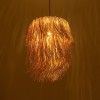 GloboStar® WEG 203-0036 Boho Κρεμαστό Φωτιστικό Καπέλο Μονόφωτο 1 x E27 IP20 Μπέζ Raffia - M45 x Π45 x Υ53cm