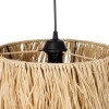 GloboStar® WEG 203-0036 Boho Κρεμαστό Φωτιστικό Καπέλο Μονόφωτο 1 x E27 IP20 Μπέζ Raffia - M45 x Π45 x Υ53cm