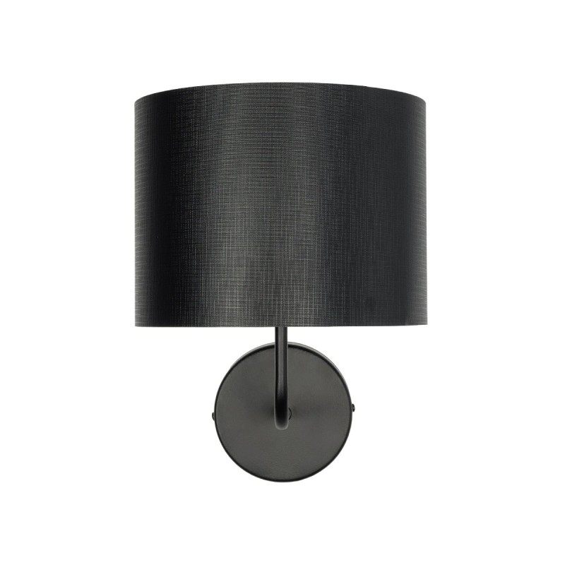 GloboStar® RALPH 203-0038 Vintage Επιτοίχιο Φωτιστικό Απλίκα Μονόφωτο 1 x E27 IP20 Μαύρο Μέταλλο με Μαύρο Ύφασμα - Μ22 x Π29 x Υ30cm