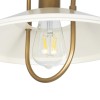GloboStar® BILLA 203-0041 Vintage Κρεμαστό Φωτιστικό Καμπάνα Μονόφωτο 1 x E27 IP20 Λευκό & Χρυσό Μέταλλο - M30.5 x Π30.5 x Υ20cm