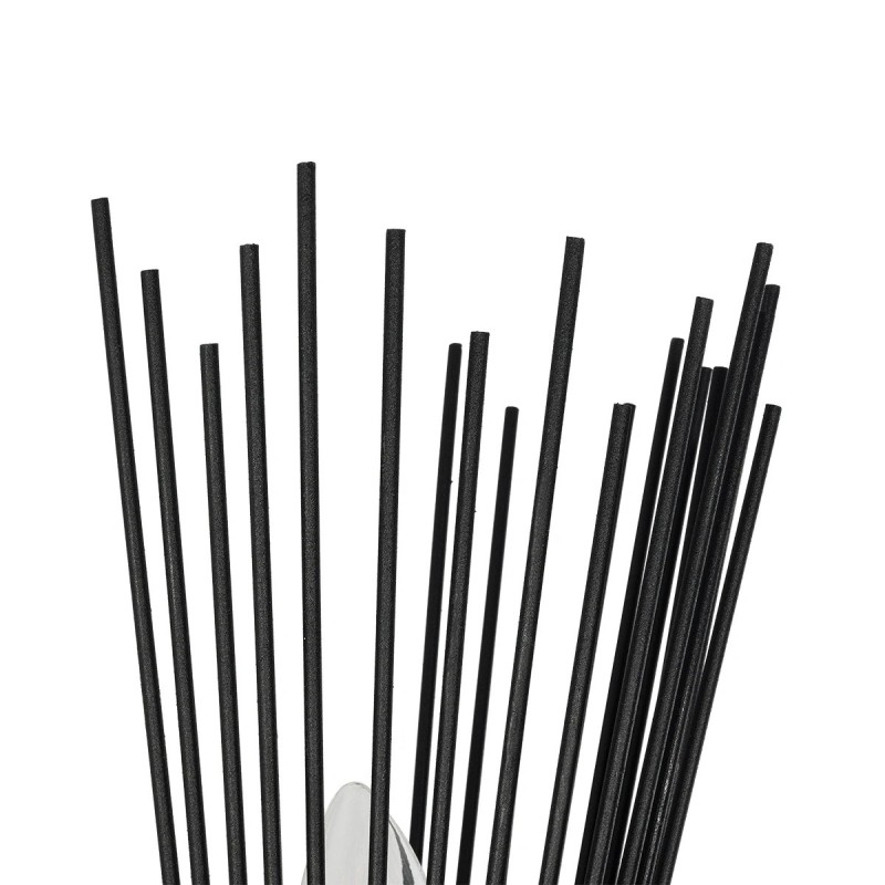 GloboStar® HORN 203-0043 Vintage Επιτοίχιο Φωτιστικό Απλίκα Δίφωτο 2 x E14 IP20 Μαύρο Μέταλλο - Μ14 x Π17 x Υ44.5cm