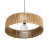 GloboStar® KYCLOS 203-0044 Boho Κρεμαστό Φωτιστικό Καπέλο Μονόφωτο 1 x E27 IP20 Μπέζ Rattan - M55 x Π55 x Υ20cm
