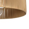 GloboStar® KYCLOS 203-0044 Boho Κρεμαστό Φωτιστικό Καπέλο Μονόφωτο 1 x E27 IP20 Μπέζ Rattan - M55 x Π55 x Υ20cm