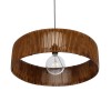 GloboStar® KYCLOS 203-0045 Boho Κρεμαστό Φωτιστικό Καπέλο Μονόφωτο 1 x E27 IP20 Καφέ Rattan - M55 x Π55 x Υ20cm
