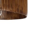 GloboStar® KYCLOS 203-0045 Boho Κρεμαστό Φωτιστικό Καπέλο Μονόφωτο 1 x E27 IP20 Καφέ Rattan - M55 x Π55 x Υ20cm