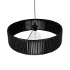 GloboStar® KYCLOS 203-0046 Boho Κρεμαστό Φωτιστικό Καπέλο Μονόφωτο 1 x E27 IP20 Μαύρο Rattan - M55 x Π55 x Υ20cm