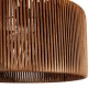 GloboStar® KYCLOS 203-0047 Boho Κρεμαστό Φωτιστικό Καπέλο Μονόφωτο 1 x E27 IP20 Καφέ Rattan - M40 x Π40 x Υ25.5cm