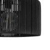 GloboStar® KYCLOS 203-0048 Boho Κρεμαστό Φωτιστικό Καπέλο Μονόφωτο 1 x E27 IP20 Μαύρο Rattan - M40 x Π40 x Υ25.5cm
