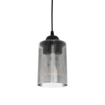 GLOBOSTAR® TORUS 203-0063 Μοντέρνο Κρεμαστό Φωτιστικό Οροφής με Ντουί 1 x E27 AC 220-240V IP20 - Μαύρο & Μαύρο Φιμέ - Μ10.5 x Π10.5 x Υ18.5cm