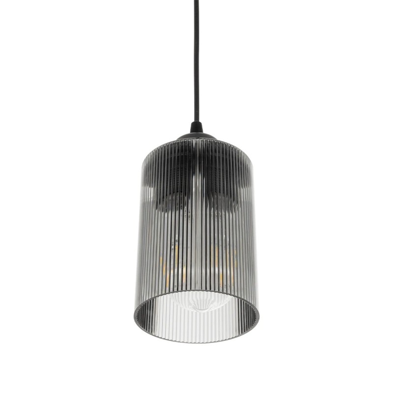 GloboStar® TORUS 203-0063 Μοντέρνο Κρεμαστό Φωτιστικό Καμπάνα Μονόφωτο 1 x E27 IP20 Μαύρο Πλαστικό - Μ10.5 x Π10.5 x Υ18.5cm