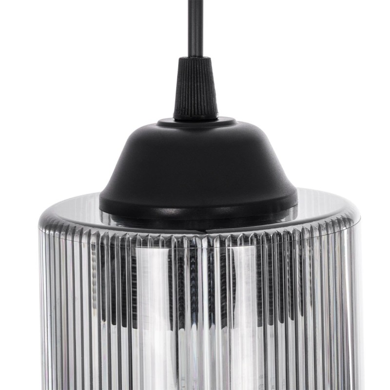 GloboStar® TORUS 203-0063 Μοντέρνο Κρεμαστό Φωτιστικό Καμπάνα Μονόφωτο 1 x E27 IP20 Μαύρο Πλαστικό - Μ10.5 x Π10.5 x Υ18.5cm