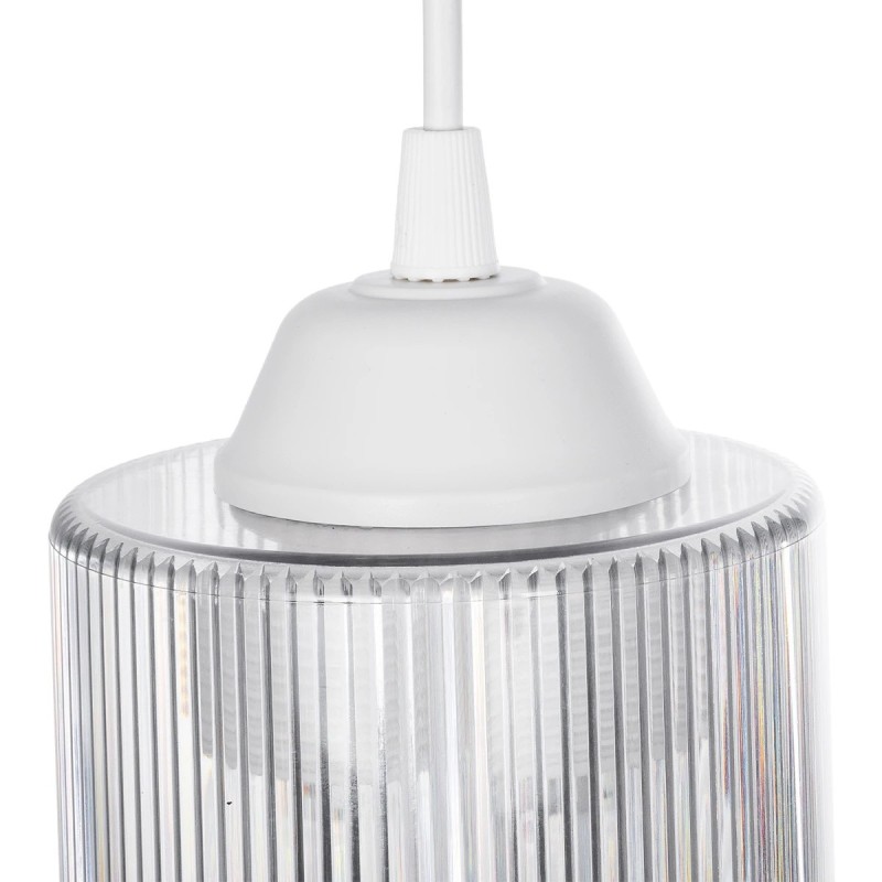 GloboStar® TORUS 203-0064 Μοντέρνο Κρεμαστό Φωτιστικό Καμπάνα Μονόφωτο 1 x E27 IP20 Λευκό Πλαστικό - Μ10.5 x Π10.5 x Υ18.5cm