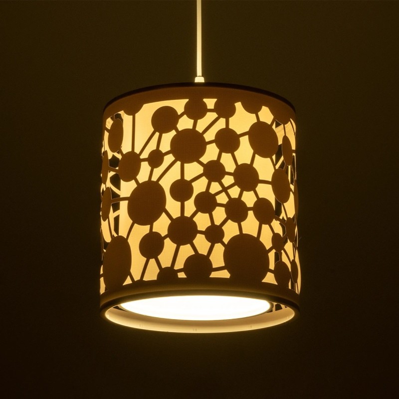 GloboStar® PETAL 203-0065 Μοντέρνο Κρεμαστό Φωτιστικό Καπέλο Μονόφωτο 1 x E27 IP20 Λευκό Πλαστικό - Μ23.5 x Π23.5 x Υ76cm