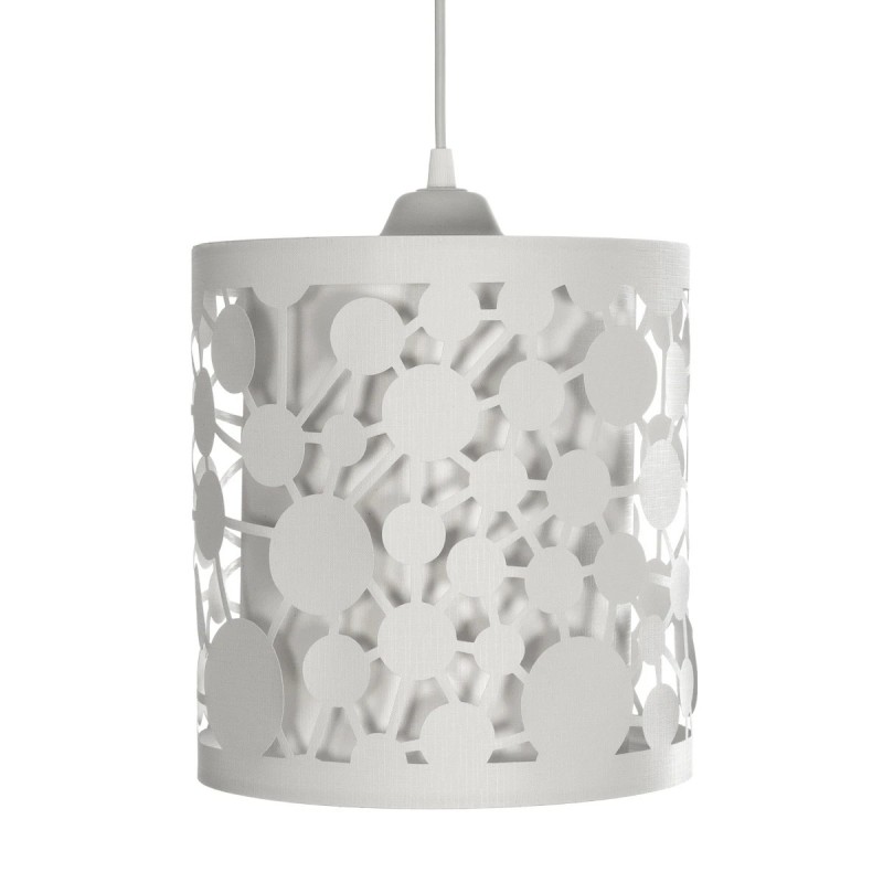 GloboStar® PETAL 203-0065 Μοντέρνο Κρεμαστό Φωτιστικό Καπέλο Μονόφωτο 1 x E27 IP20 Λευκό Πλαστικό - Μ23.5 x Π23.5 x Υ76cm