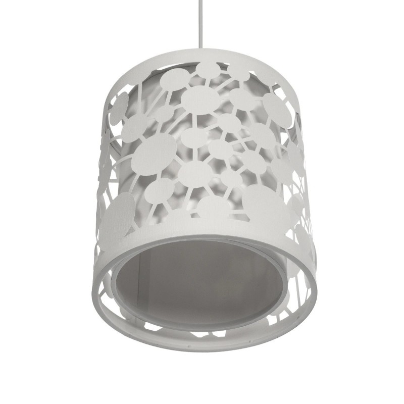 GloboStar® PETAL 203-0065 Μοντέρνο Κρεμαστό Φωτιστικό Καπέλο Μονόφωτο 1 x E27 IP20 Λευκό Πλαστικό - Μ23.5 x Π23.5 x Υ76cm