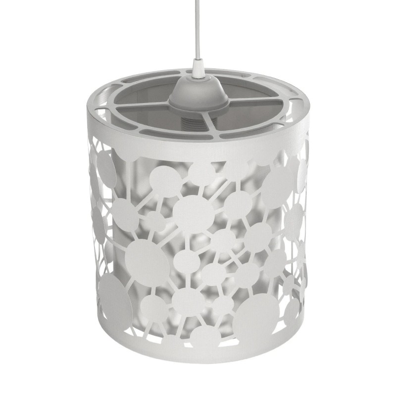 GloboStar® PETAL 203-0065 Μοντέρνο Κρεμαστό Φωτιστικό Καπέλο Μονόφωτο 1 x E27 IP20 Λευκό Πλαστικό - Μ23.5 x Π23.5 x Υ76cm