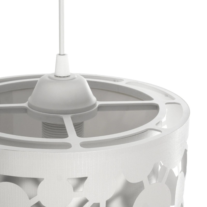 GloboStar® PETAL 203-0065 Μοντέρνο Κρεμαστό Φωτιστικό Καπέλο Μονόφωτο 1 x E27 IP20 Λευκό Πλαστικό - Μ23.5 x Π23.5 x Υ76cm