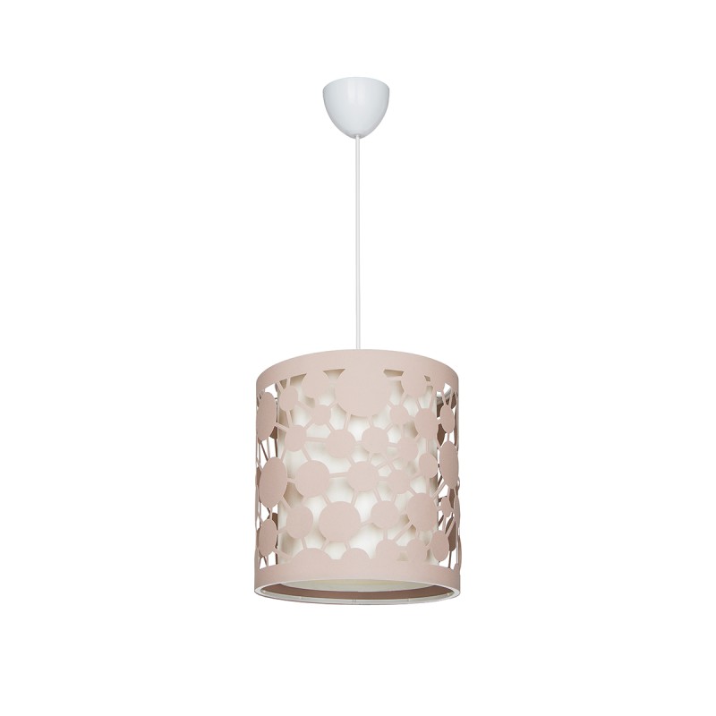 GloboStar® PETAL 203-0066 Μοντέρνο Κρεμαστό Φωτιστικό Καπέλο Μονόφωτο 1 x E27 IP20 Ροζ Πλαστικό - Μ23.5 x Π23.5 x Υ76cm