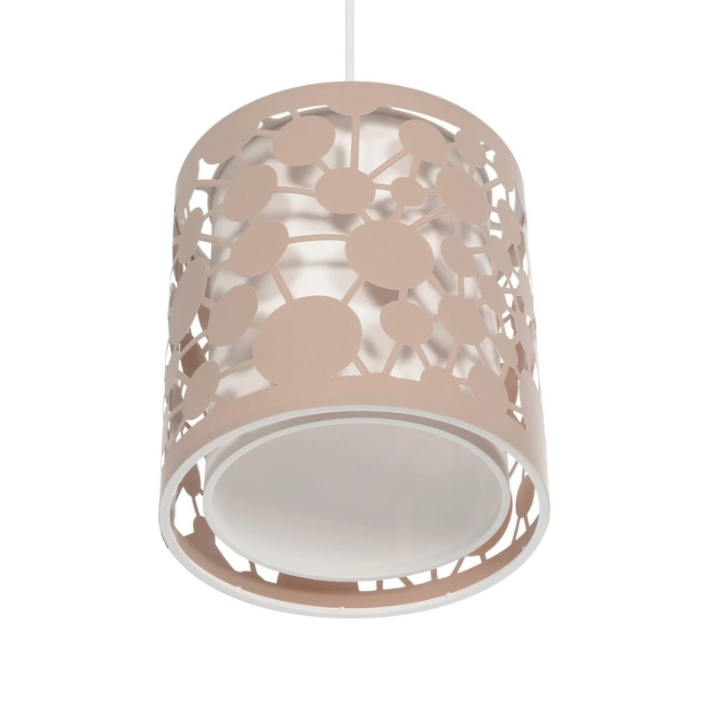 GloboStar® PETAL 203-0066 Μοντέρνο Κρεμαστό Φωτιστικό Καπέλο Μονόφωτο 1 x E27 IP20 Ροζ Πλαστικό - Μ23.5 x Π23.5 x Υ76cm