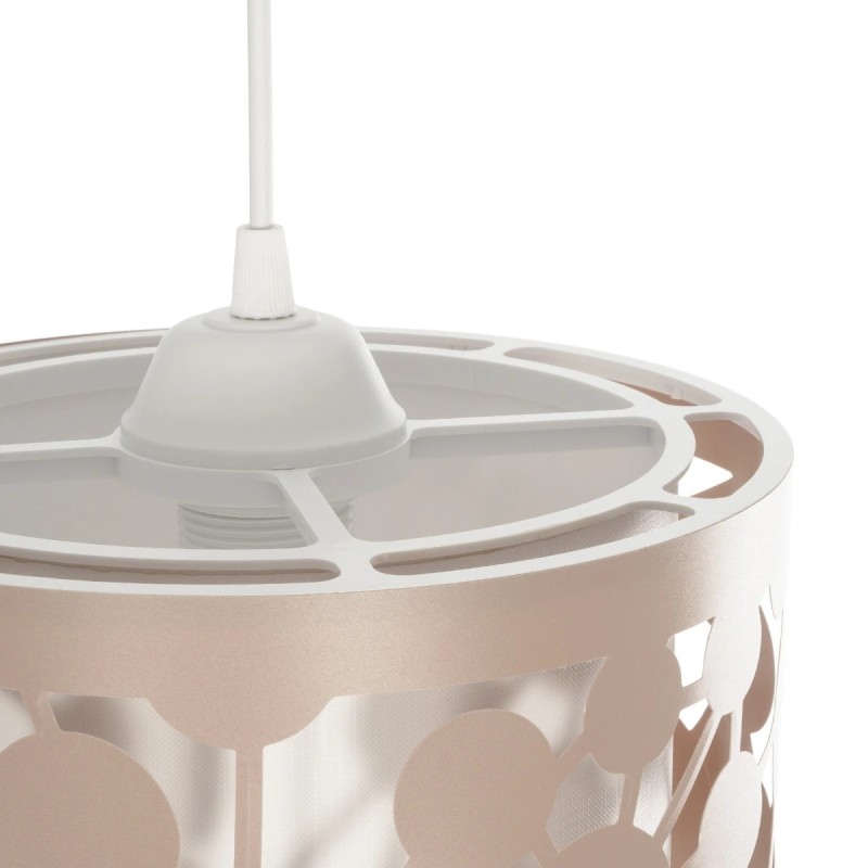 GloboStar® PETAL 203-0066 Μοντέρνο Κρεμαστό Φωτιστικό Καπέλο Μονόφωτο 1 x E27 IP20 Ροζ Πλαστικό - Μ23.5 x Π23.5 x Υ76cm