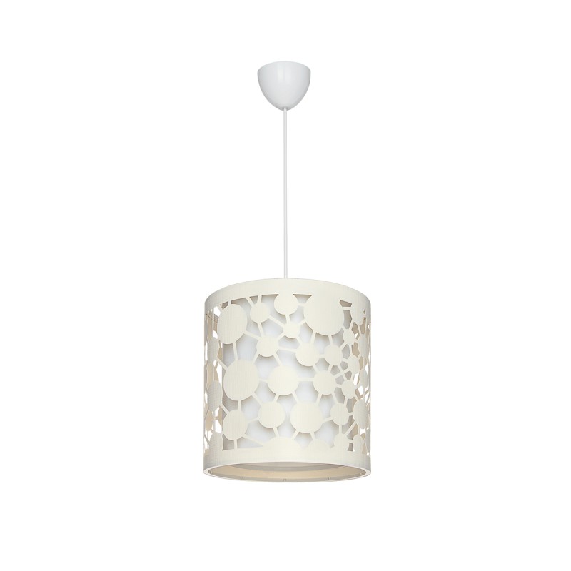 GloboStar® PETAL 203-0067 Μοντέρνο Κρεμαστό Φωτιστικό Καπέλο Μονόφωτο 1 x E27 IP20 Μπεζ Πλαστικό - Μ23.5 x Π23.5 x Υ76cm