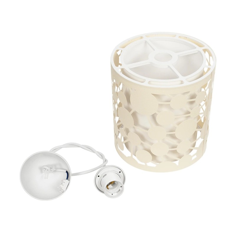 GloboStar® PETAL 203-0067 Μοντέρνο Κρεμαστό Φωτιστικό Καπέλο Μονόφωτο 1 x E27 IP20 Μπεζ Πλαστικό - Μ23.5 x Π23.5 x Υ76cm